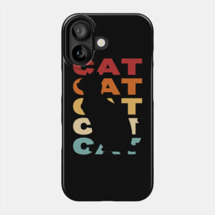 Cat - Vintage Retro Pastel Typography - For Cat Lovers Phone Case