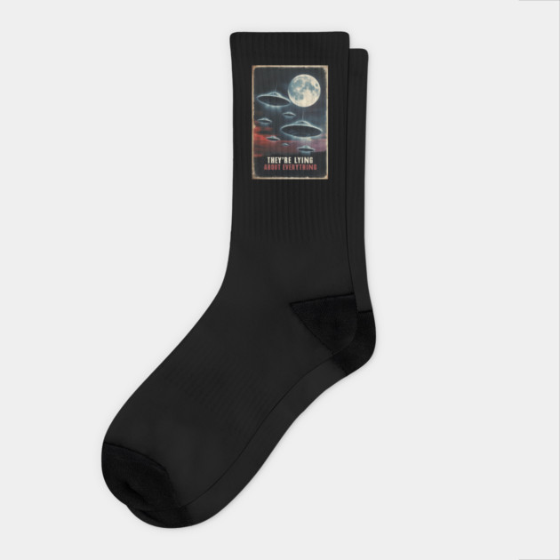 New Jersey Drone UFO Socks by QuirkyQuest Creations