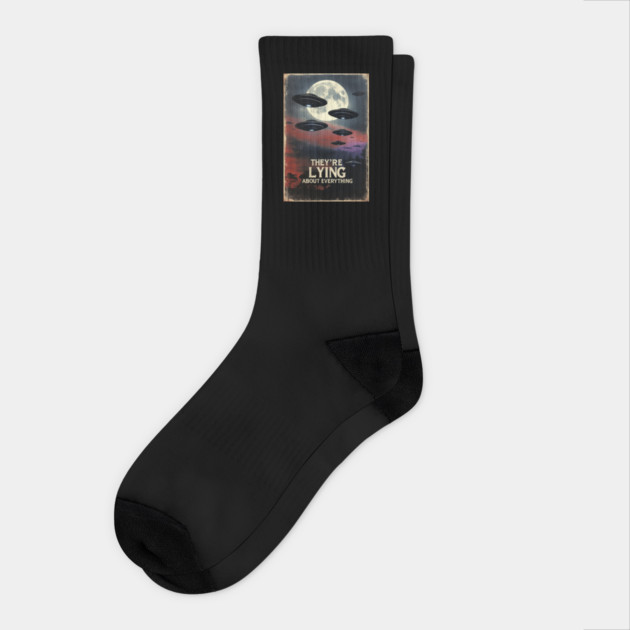 New Jersey Drone UFO Alien UAP Socks by QuirkyQuest Creations