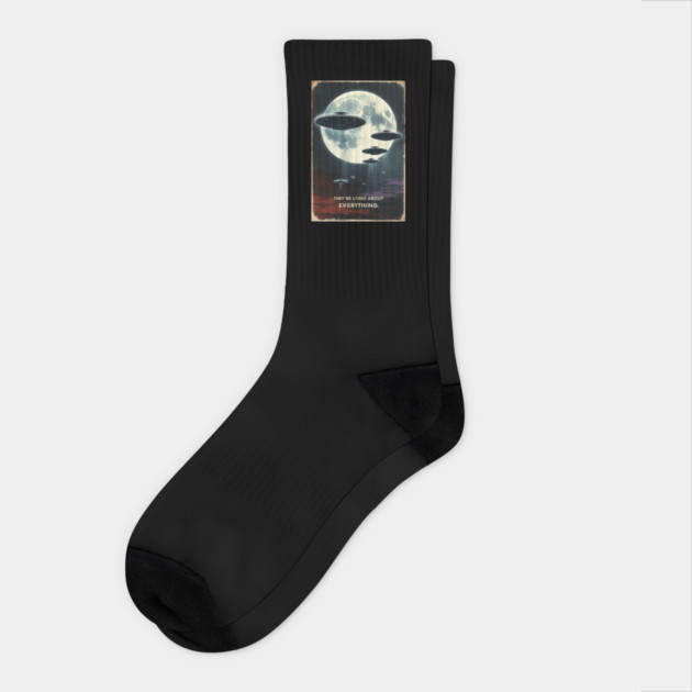 New Jersey Drones UFO UAP Alien Socks by QuirkyQuest Creations