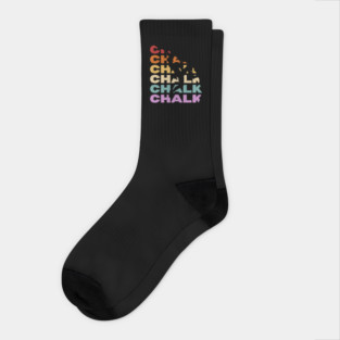 Chalk - Retro Vintage Pastel Typography - For Rock Climbers Socks