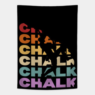 Chalk - Retro Vintage Pastel Typography - For Rock Climbers Tapestry