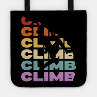 Climb - Retro Vintage Pastel Typography - Rock Climbers Tote