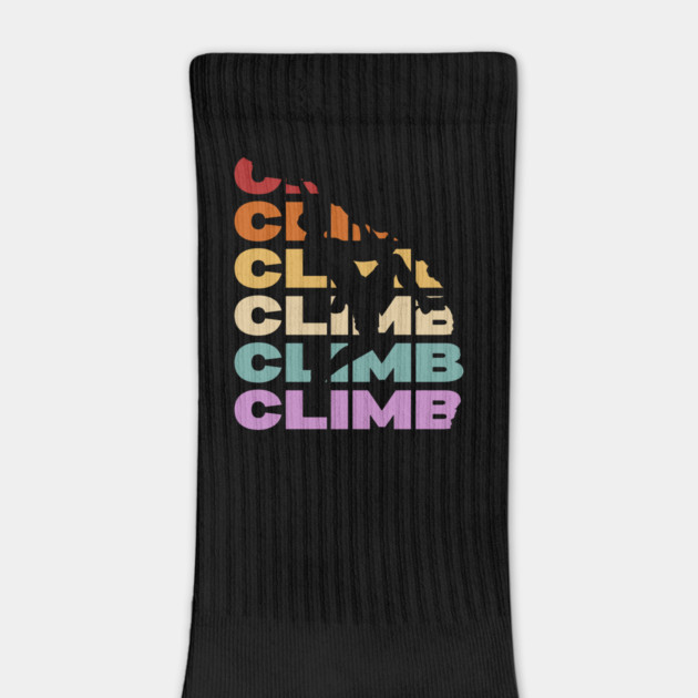 Climb - Retro Vintage Pastel Typography - Rock Climbers by TuncGK