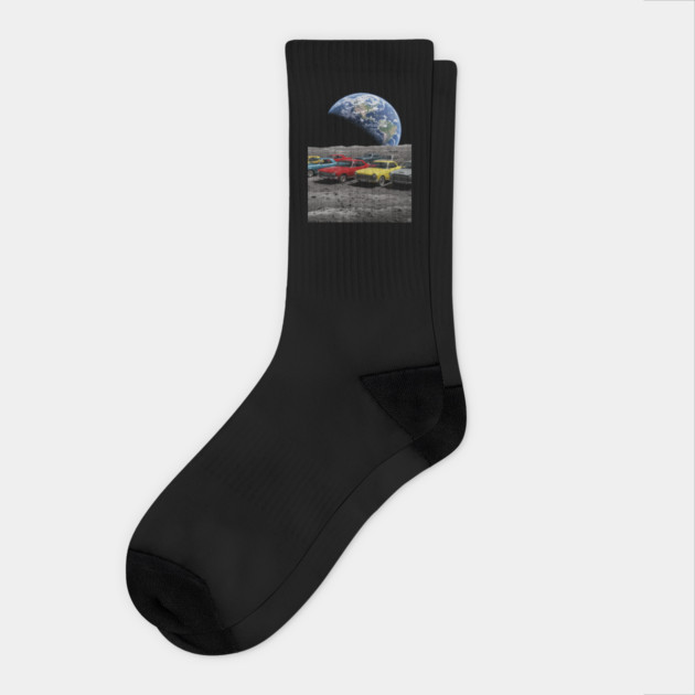 Cars on the Moon Socks by Megadorim