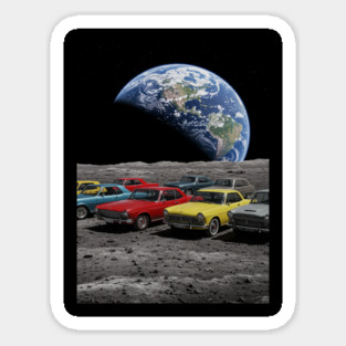 Cars on the Moon Sticker