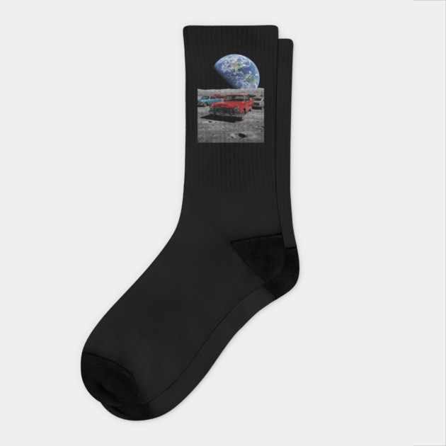 Cars on the Moon-2 Socks by Megadorim