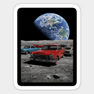 Cars on the Moon-2 Sticker