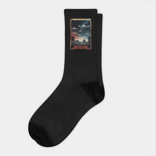 New Jersey Drones UFO Conspiracy Socks by QuirkyQuest Creations