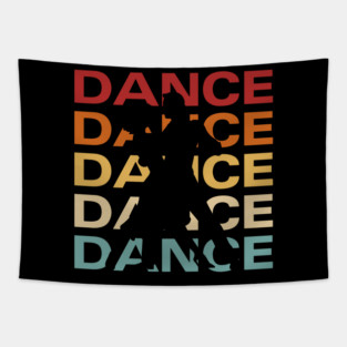Dance- Retro Vintage Pastel Typography for Party People Tapestry