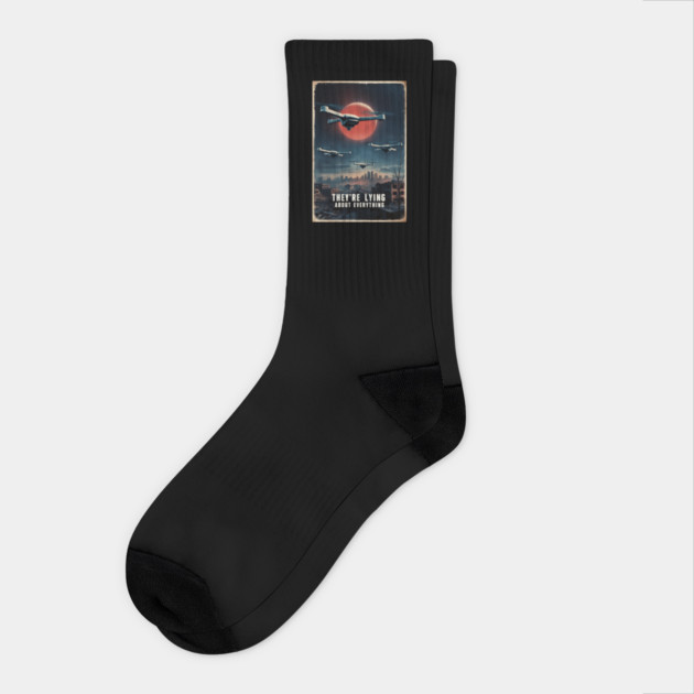 UFO New Jersey Drones Socks by QuirkyQuest Creations