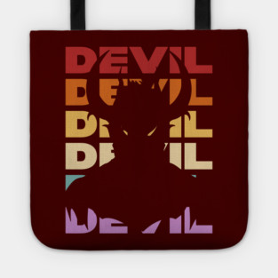 Devil - Retro Vintage Sunset Typography for Bad Boys Tote