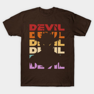 Devil - Retro Vintage Sunset Typography for Bad Boys T-Shirt