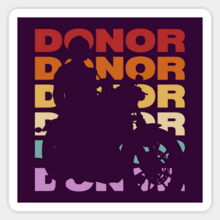 Donor - Vintage Retro Sunset Typography - Biker Gift Sticker