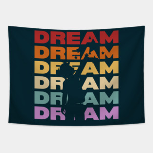 Dream - Vintage Retro Sunset Typography - For Eternal Dreamers Tapestry