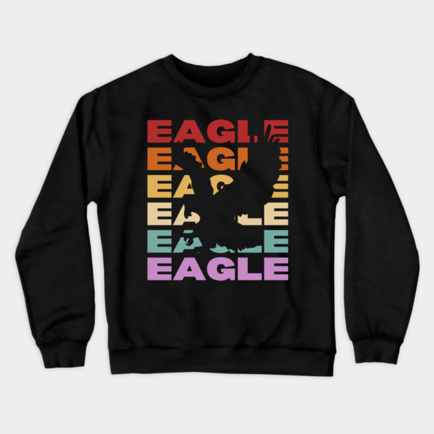 Eagle - Vintage Retro Sunset Typography - Freedom Lovers Crewneck Sweatshirt by TuncGK