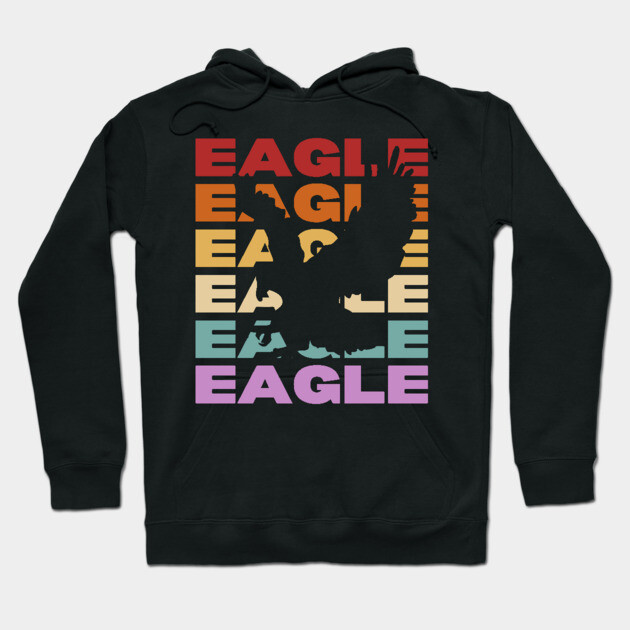 Eagle - Vintage Retro Sunset Typography - Freedom Lovers Hoodie by TuncGK