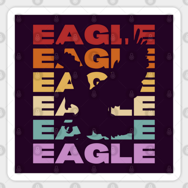 Eagle - Vintage Retro Sunset Typography - Freedom Lovers Sticker by TuncGK