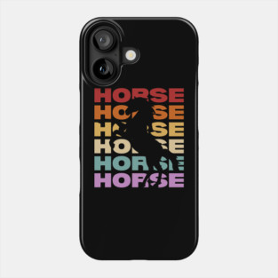 Horse - Vintage Retro Sunset Typography - Horse Lover Gift Phone Case