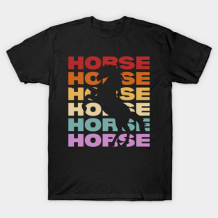 Horse - Vintage Retro Sunset Typography - Horse Lover Gift T-Shirt