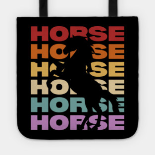 Horse - Vintage Retro Sunset Typography - Horse Lover Gift Tote