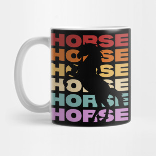 Horse - Vintage Retro Sunset Typography - Horse Lover Gift Mug