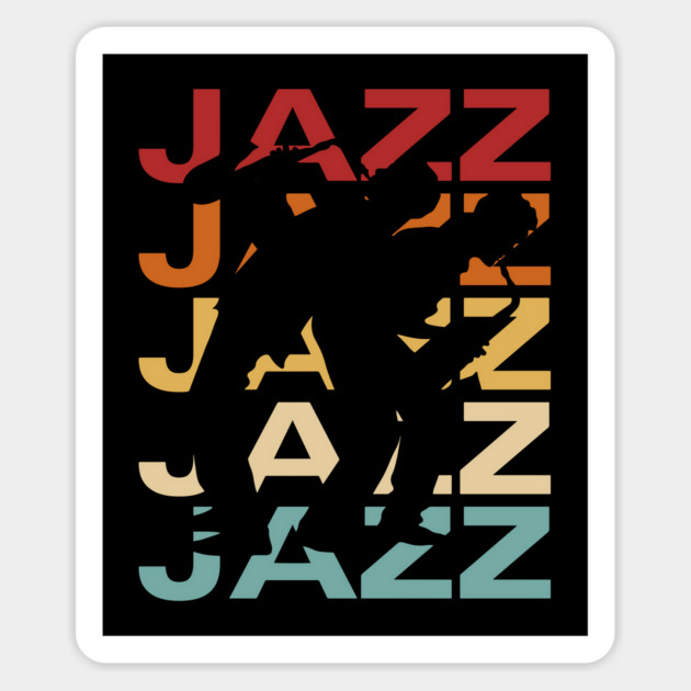 Jazz - Vintage Retro Sunset Typography - Jazz Lovers Magnet by TuncGK