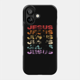Jesus - Vintage Retro Sunset Typography - Christian Gift Phone Case