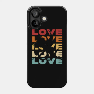 Love - Vintage Retro Sunset Typography - Girlfriend Gift Phone Case