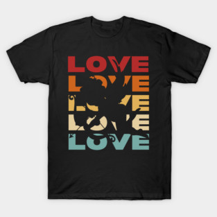 Love - Vintage Retro Sunset Typography - Girlfriend Gift T-Shirt