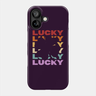 Lucky Clover - Vintage Retro Sunset Typography - For Good Luck Phone Case