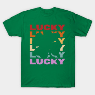 Lucky Clover - Vintage Retro Sunset Typography - For Good Luck T-Shirt