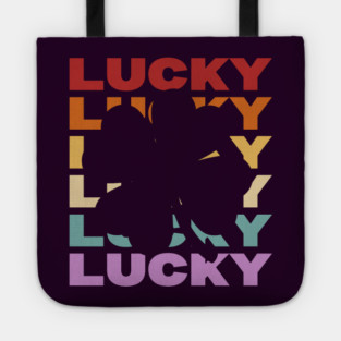 Lucky Clover - Vintage Retro Sunset Typography - For Good Luck Tote