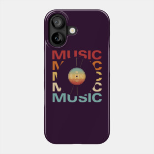 Music - Vintage Retro Sunset Typography for Music Lovers Phone Case