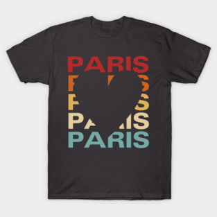 Paris - Vintage Retro Sunset Typography - Tourist Souvenir T-Shirt