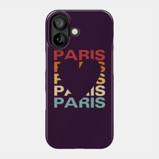 Paris - Vintage Retro Sunset Typography - Tourist Souvenir Phone Case