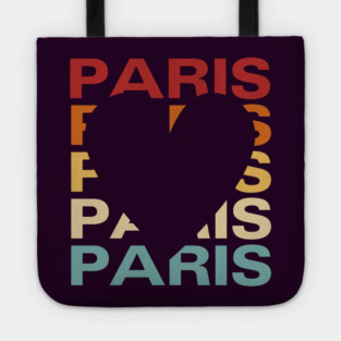 Paris - Vintage Retro Sunset Typography - Tourist Souvenir Tote