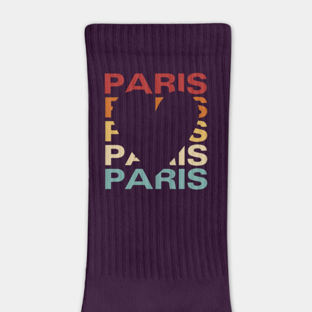 Paris - Vintage Retro Sunset Typography - Tourist Souvenir by TuncGK