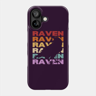 Raven - Vintage Retro Sunset Typography - Cool & Poetic Phone Case