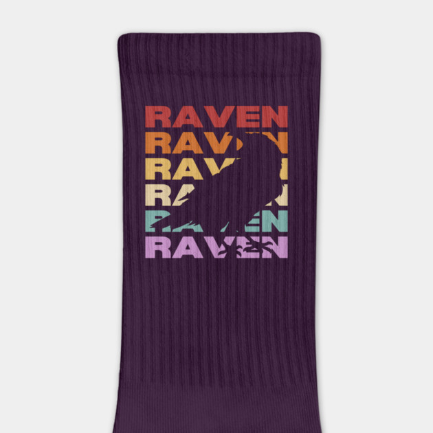 Raven - Vintage Retro Sunset Typography - Cool & Poetic by TuncGK
