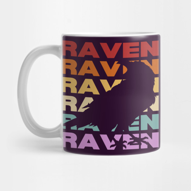 Raven - Vintage Retro Sunset Typography - Cool & Poetic by TuncGK
