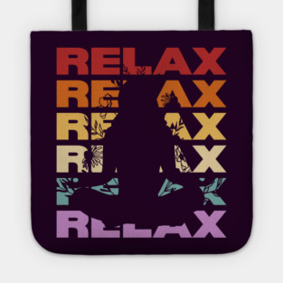 Relax - Vintage Retro Sunset Typography - Yoga Lovers Tote