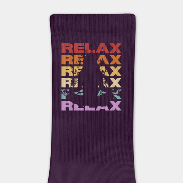 Relax - Vintage Retro Sunset Typography - Yoga Lovers by TuncGK
