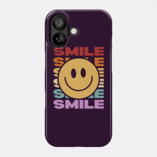 Smile - Vintage Retro Sunset Typography - Motivational Phone Case