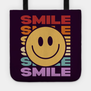 Smile - Vintage Retro Sunset Typography - Motivational Tote