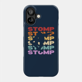 Stomp - Vintage Retro Sunset Typography - Snowboarder Gift Phone Case