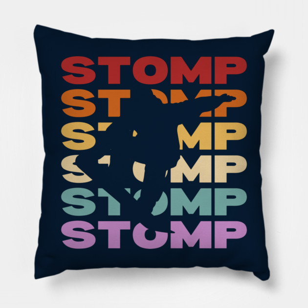 Stomp - Vintage Retro Sunset Typography - Snowboarder Gift Pillow by TuncGK