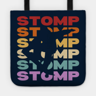 Stomp - Vintage Retro Sunset Typography - Snowboarder Gift Tote
