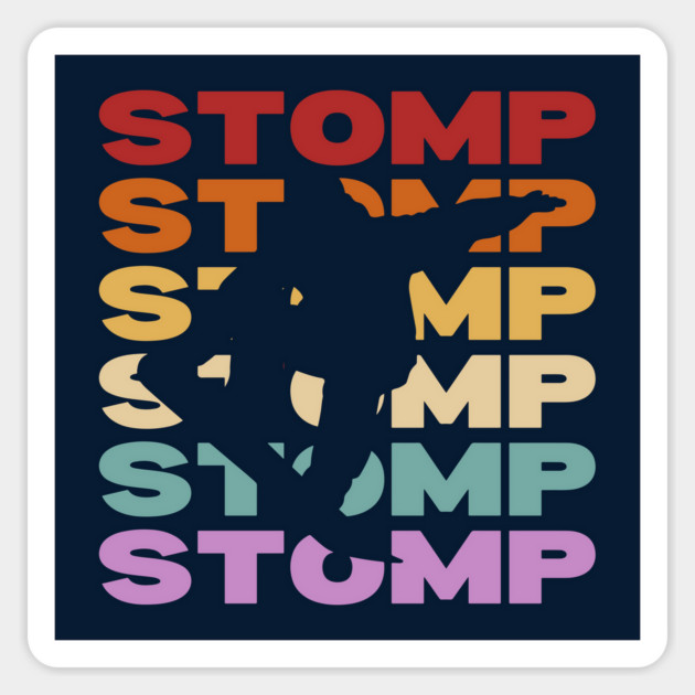 Stomp - Vintage Retro Sunset Typography - Snowboarder Gift Magnet by TuncGK