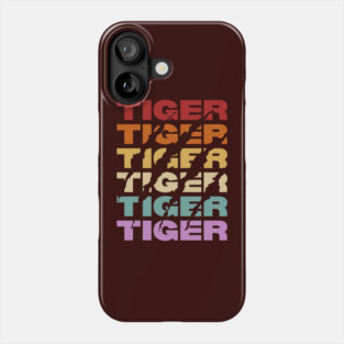 Tiger - Vintage Retro Sunset Typography - Wildlife Lovers Phone Case